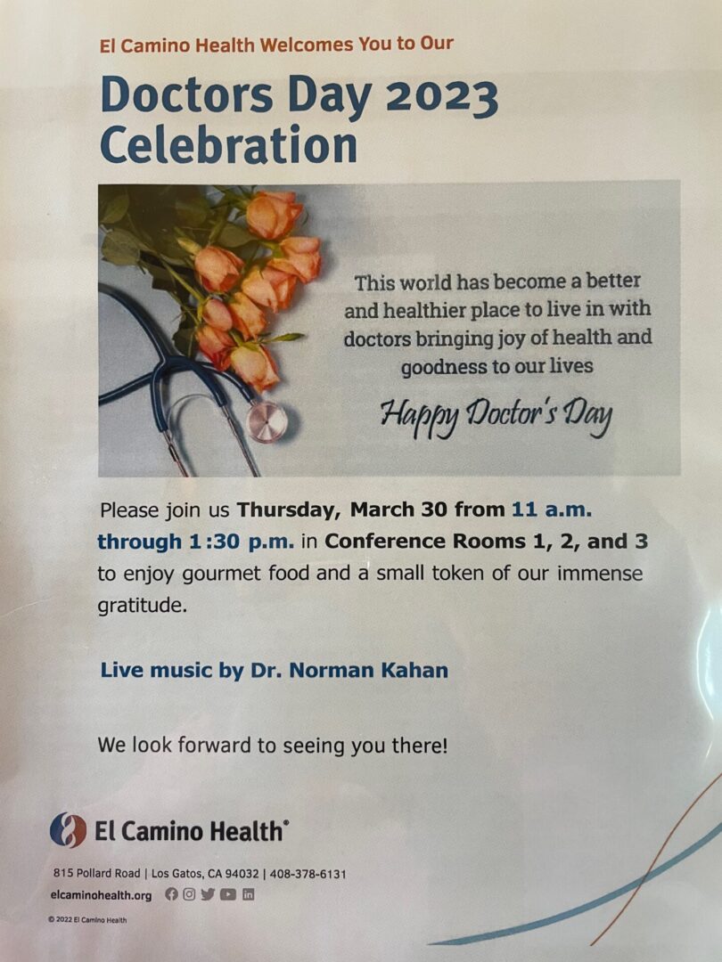 A flyer for an event with medical professionals.