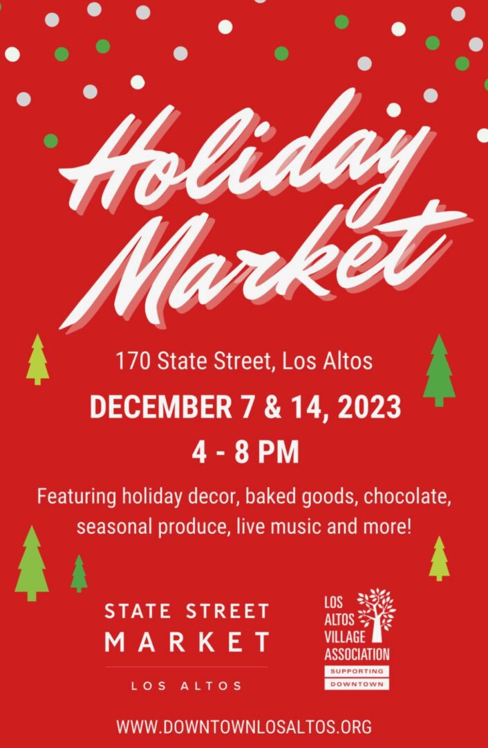 A poster for the holiday market.