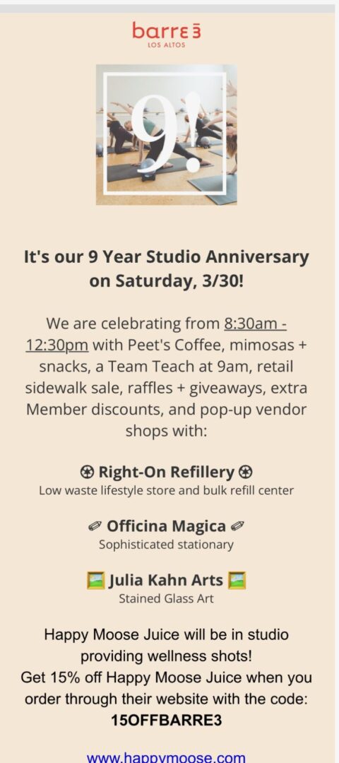 A 9 year anniversary celebration for the store